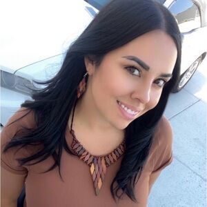 Fine Wood Necklace with matching earrings